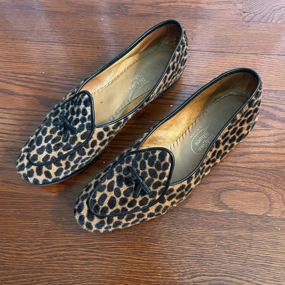 Authentic Belgian Shoes Midinette Size 7 W / US 8.5M Leopard Calf Hair